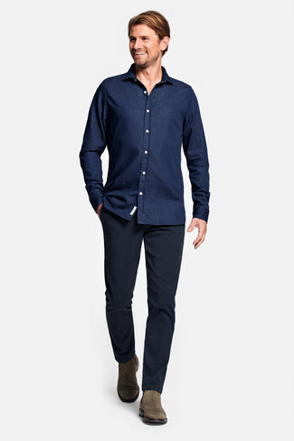 Davis * Die Denim Shirts dark blue men's denim shirt | MR MARVIS