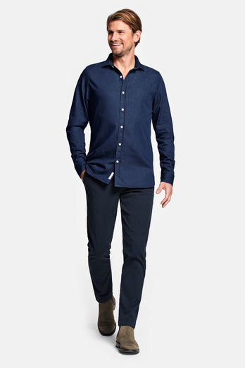 Davis * Die Denim Shirts dark blue men's denim shirt | MR MARVIS