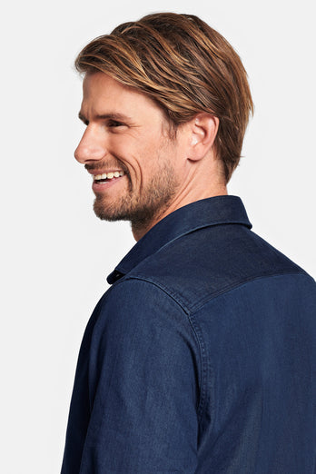 Davis * Die Denim Shirts dark blue men's denim shirt | MR MARVIS