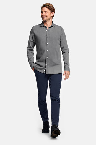 Miles * Die Denim Shirts mid grey men's denim shirt | MR MARVIS
