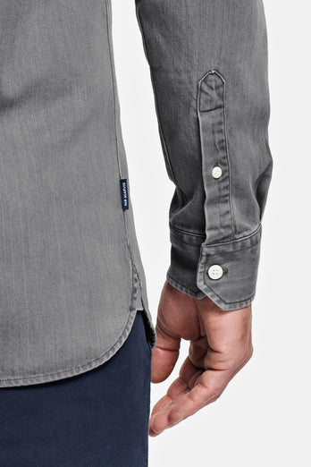 Miles * Die Denim Shirts mid grey men's denim shirt | MR MARVIS