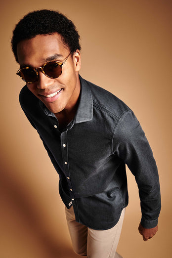 James * Die Denim Shirts dark grey men's denim shirt | MR MARVIS