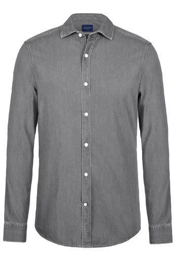 Miles * Die Denim Shirts mid grey men's denim shirt | MR MARVIS