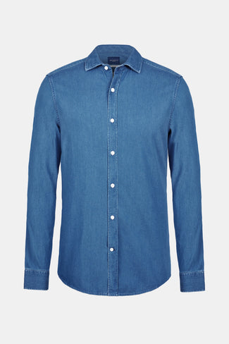 Carlos * Die Denim Shirts mid blue men's denim shirt | MR MARVIS