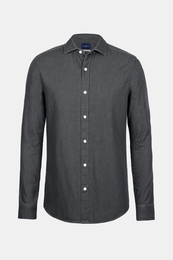 James * Die Denim Shirts dark grey men's denim shirt | MR MARVIS