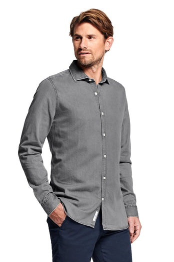 Miles * Die Denim Shirts mid grey men's denim shirt | MR MARVIS