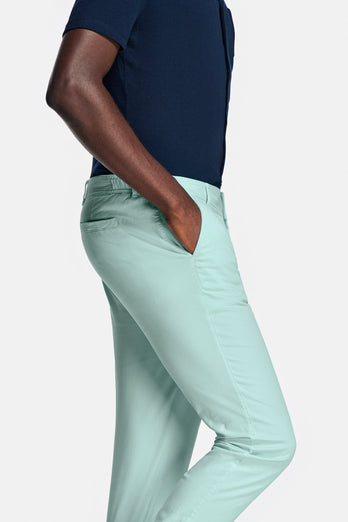 Mints * Die Longs mint green stretch cotton men's trousers | MR MARVIS