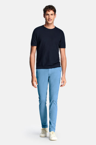 Boulevards * Die Longs mid blue stretch cotton men's trousers | MR MARVIS