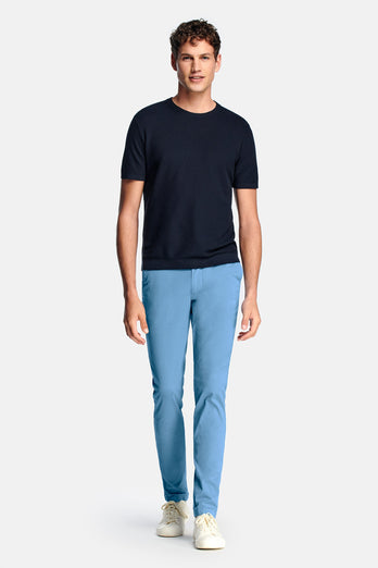 Boulevards * Die Longs mid blue stretch cotton men's trousers | MR MARVIS