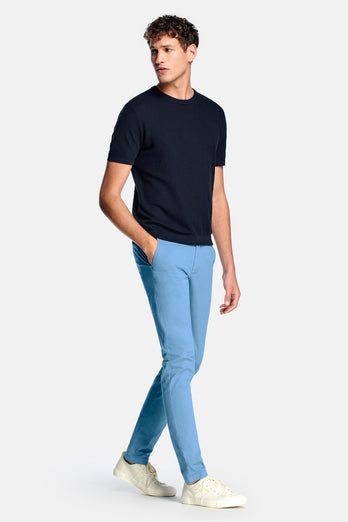 Boulevards * Die Longs mid blue stretch cotton men's trousers | MR MARVIS