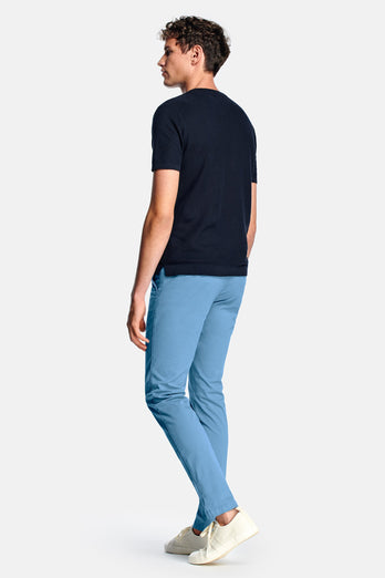 Boulevards * Die Longs mid blue stretch cotton men's trousers | MR MARVIS