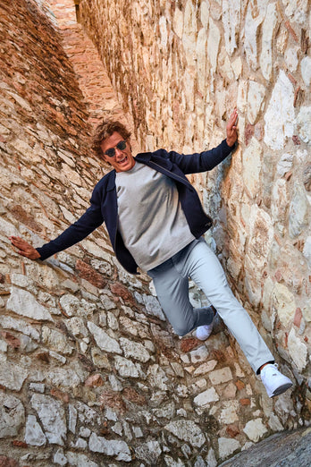 Antarctics * Die Longs grey blue stretch cotton men's trousers | MR MARVIS