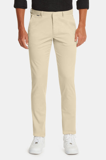 Gazettes * Die Longs beige stretch cotton men's trousers | MR MARVIS