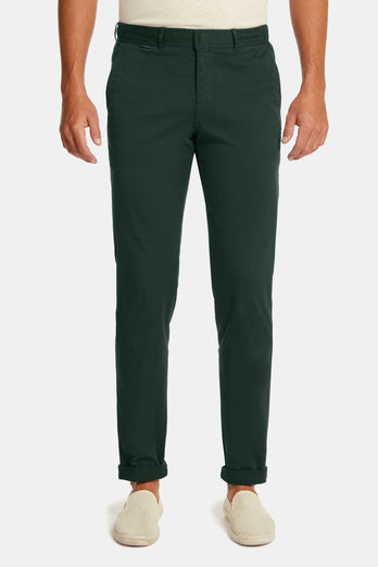 Lakes * Die Longs dark green stretch cotton men's trousers | MR MARVIS