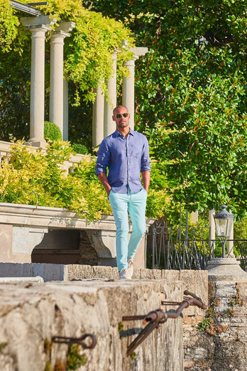 Mints * Die Longs mint green stretch cotton men's trousers | MR MARVIS