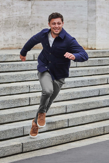 Newmans * Die Longs mid grey stretch cotton men's trousers | MR MARVIS