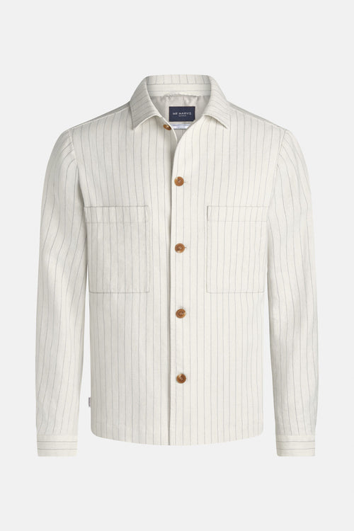 Coconuts Pinstripe * Die Linen Shacket