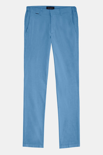 mid blue stretch cotton men's trousers | MR MARVIS