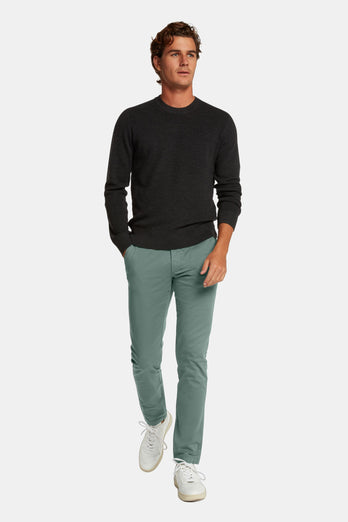 mid green stretch cotton men's trousers | MR MARVIS