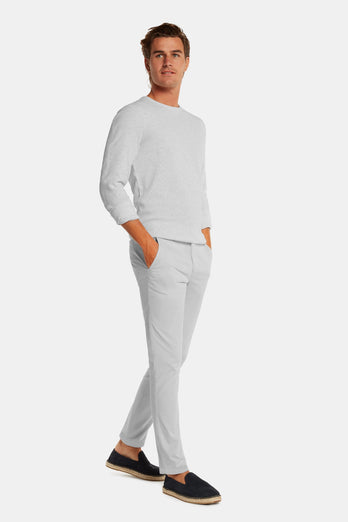 light grey stretch cotton men's trousers | MR MARVIS