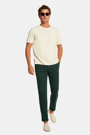 dark green stretch cotton men's trousers | MR MARVIS